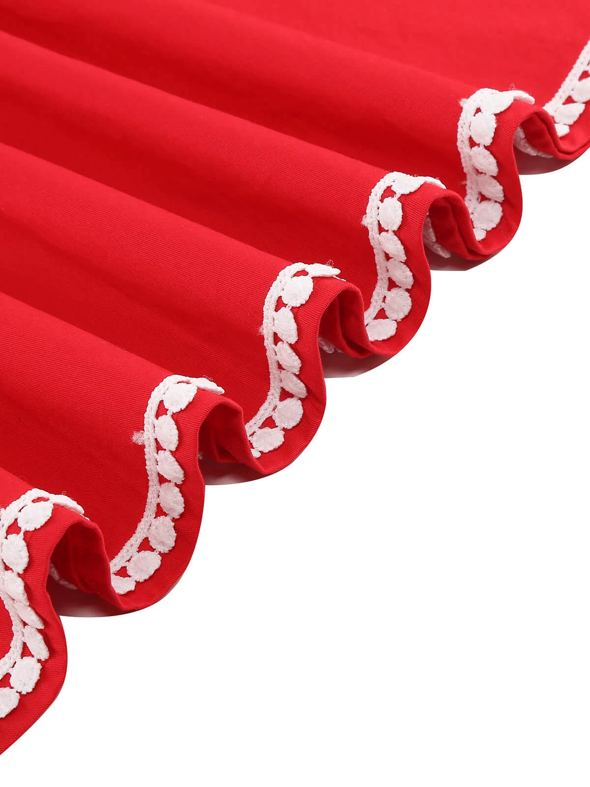 Red 1950s Lace Strap Swing Dress 5 Red 1950s Lace Strap Swing Dress - Image 5