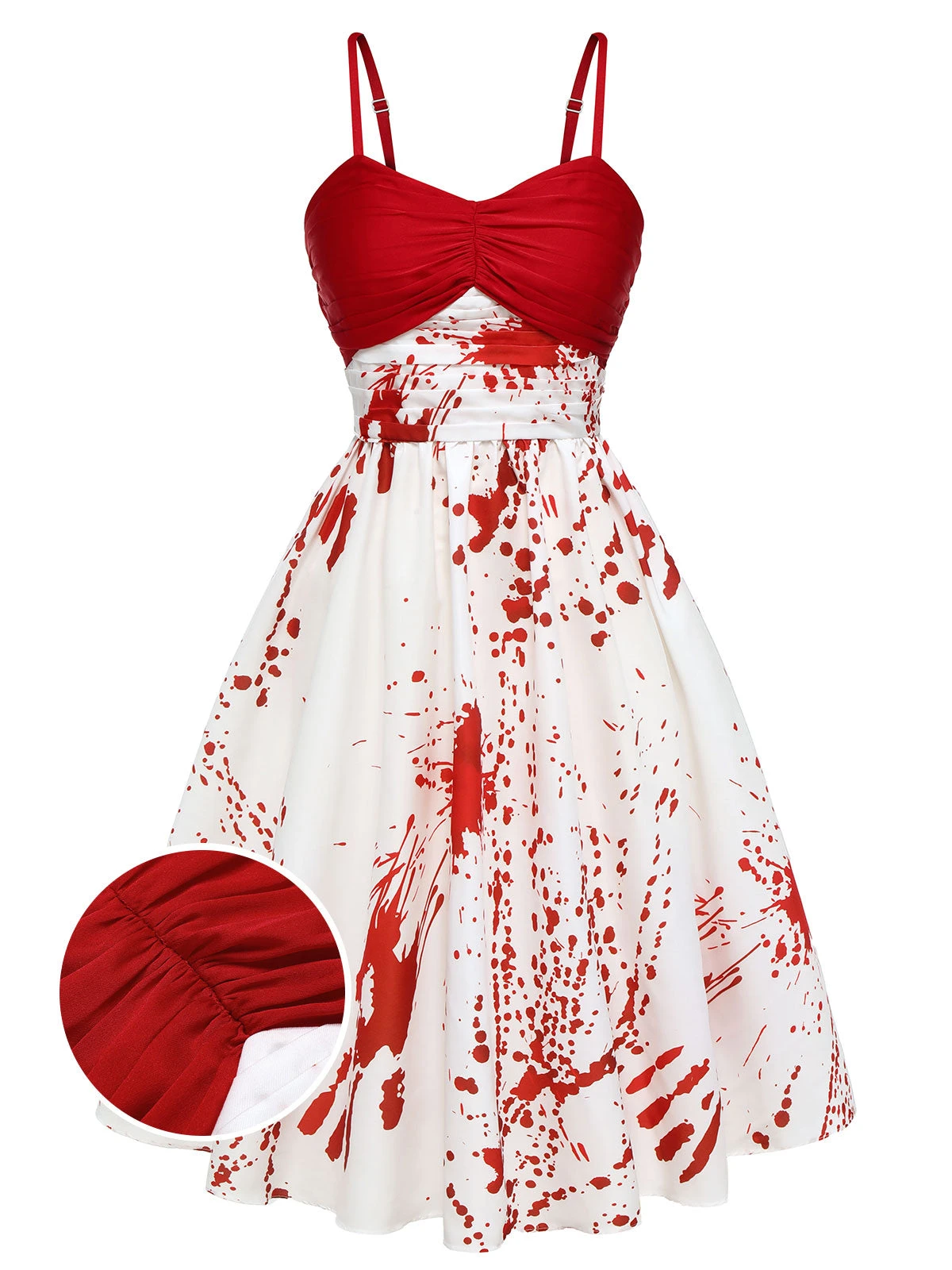 Red&White 1950s Halloween Blood Dress 1 Red&White 1950s Halloween Blood Dress