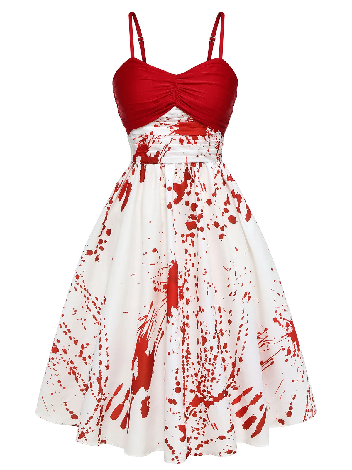 Red&White 1950s Halloween Blood Dress 2 Red&White 1950s Halloween Blood Dress - Image 2