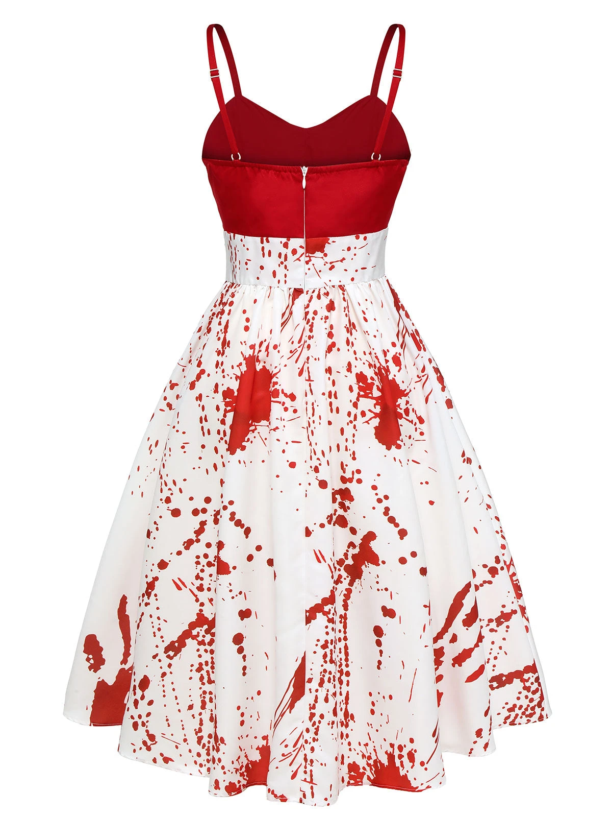 Red&White 1950s Halloween Blood Dress 4 Red&White 1950s Halloween Blood Dress - Image 4