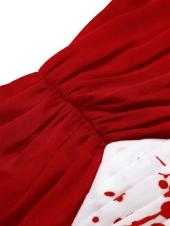 Red&White 1950s Halloween Blood Dress 12 Red&White 1950s Halloween Blood Dress -Candi Clothing Shop SCHL000790 5
