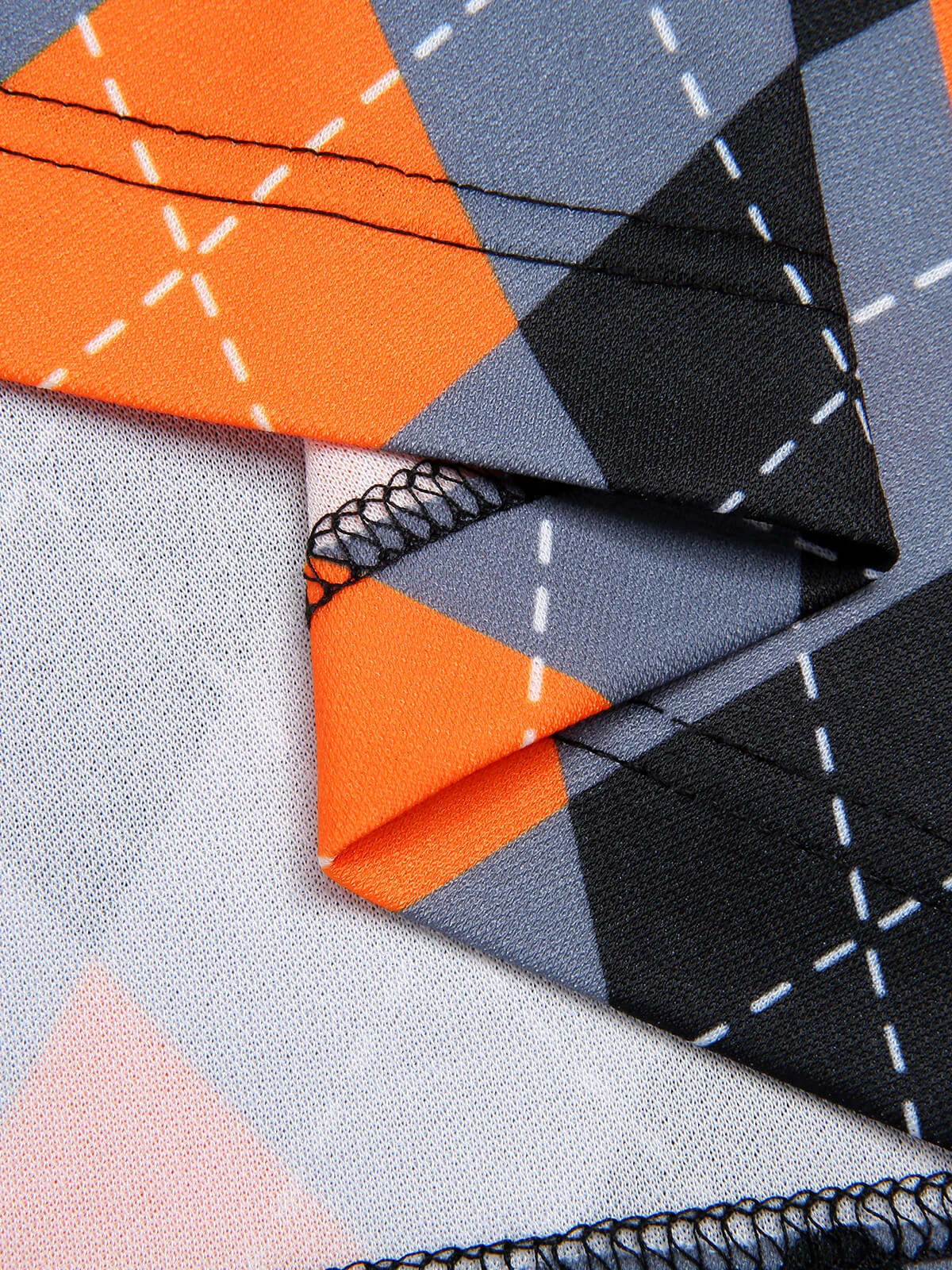 Orange 1960s Color Block Argyle Shift Dress 6 Orange 1960s Color Block Argyle Shift Dress - Image 6