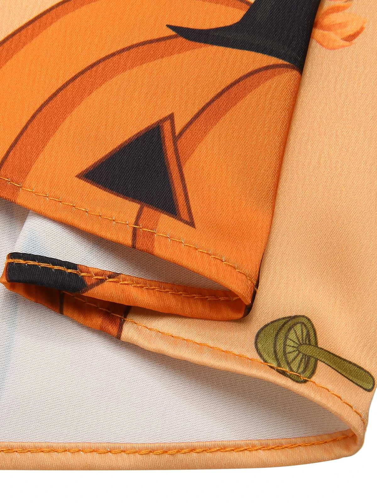 Orange 1950s Halloween Sleeveless Beading Dress 7 Orange 1950s Halloween Sleeveless Beading Dress - Image 7