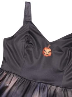 Black 1950s Halloween Pumpkin Swing Dress 11 Black 1950s Halloween Pumpkin Swing Dress -Candi Clothing Shop SCHL000885 4 compressed