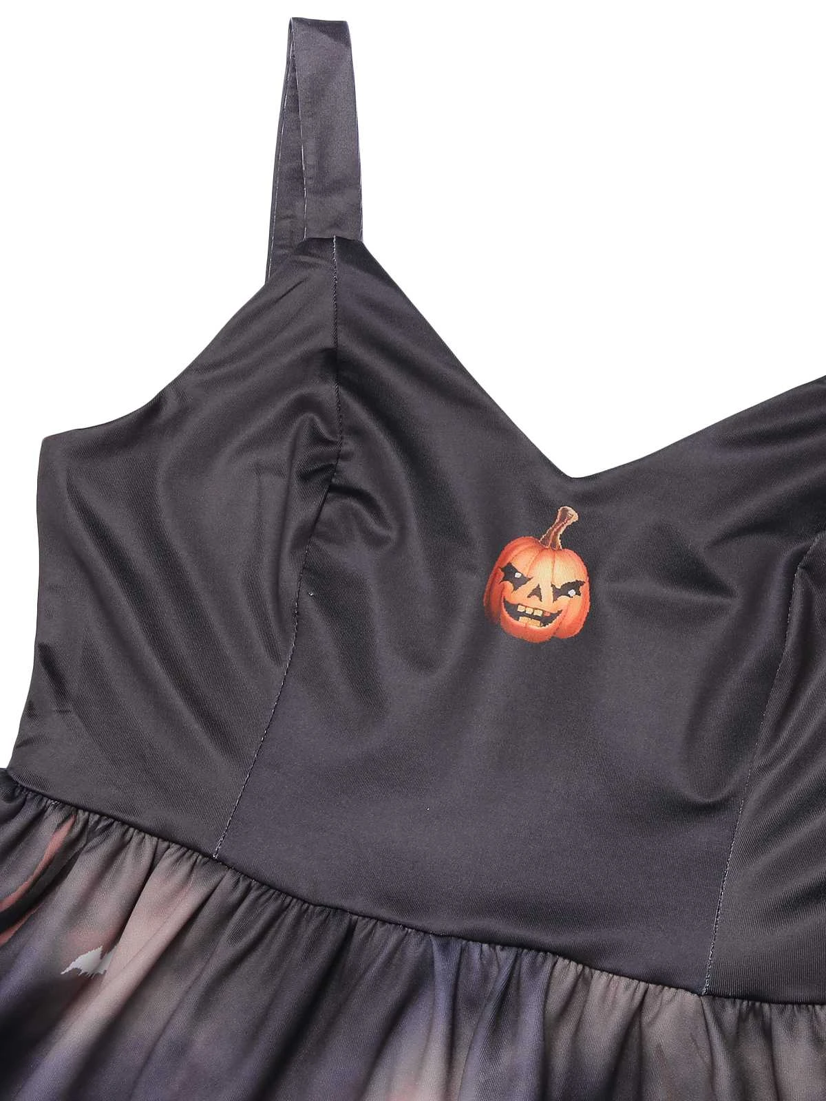 Black 1950s Halloween Pumpkin Swing Dress 5 Black 1950s Halloween Pumpkin Swing Dress - Image 5