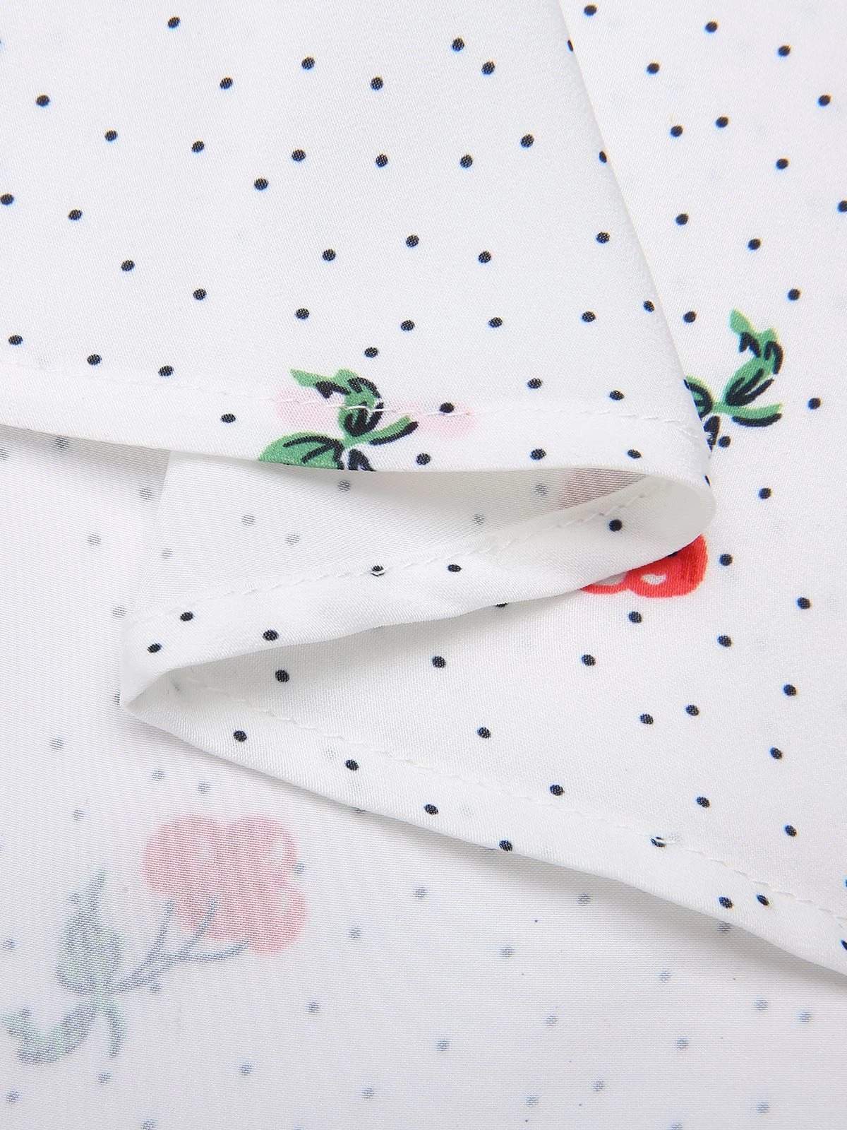 White Satin-faux Cherry Polka Dot Dress 6 White Satin-faux Cherry Polka Dot Dress - Image 6