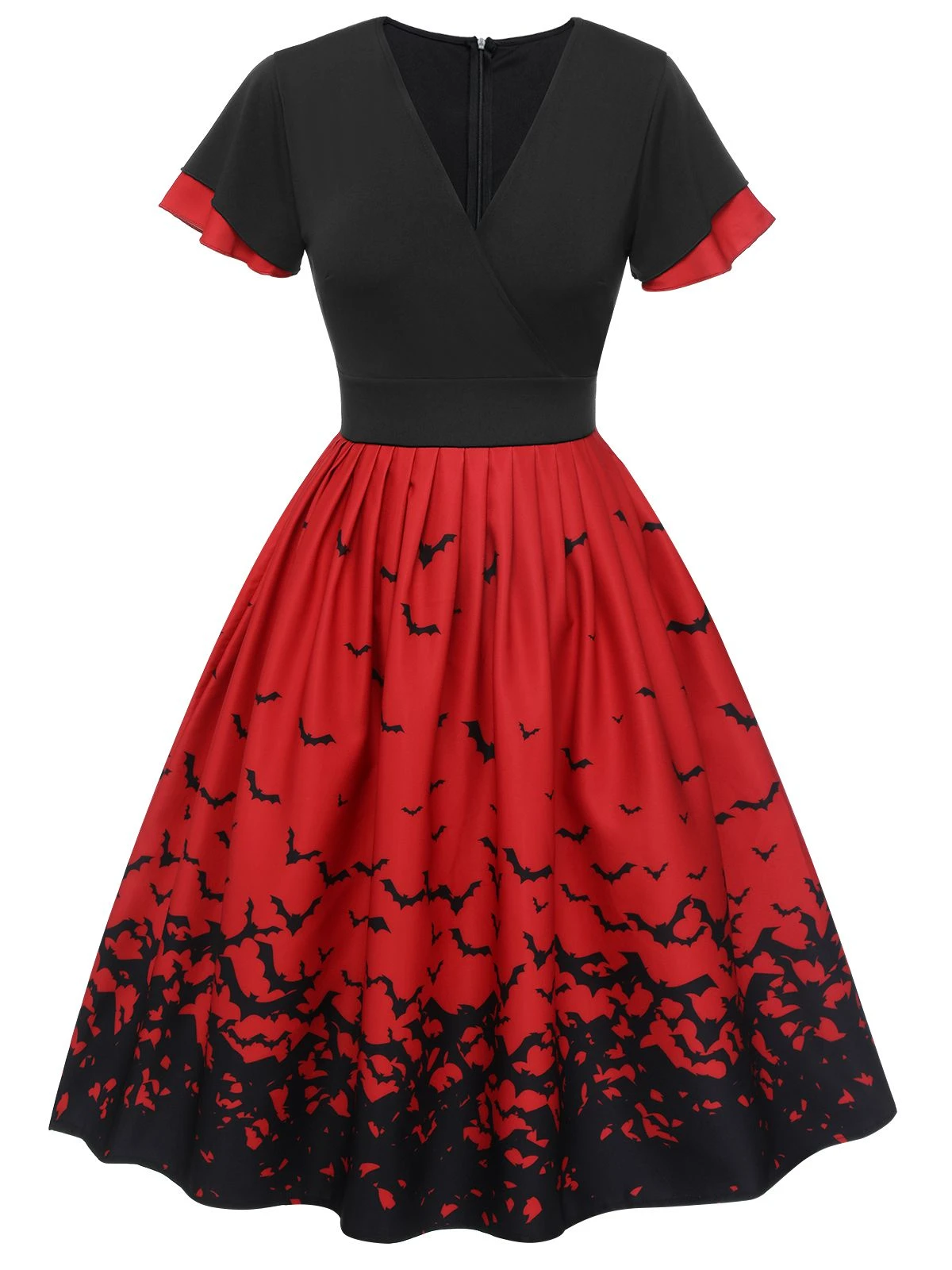 1950s Halloween Flounce Sleeve Swing Dress 2 1950s Halloween Flounce Sleeve Swing Dress - Image 2