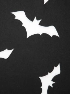 Black 1950s Halloween Spaghetti Strap Bat Dress -Candi Clothing Shop SCHL001020 5 compressed