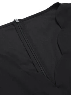 Black 1950s Halloween Skull Rose Sleeveless Dress -Candi Clothing Shop SCHL001035 4