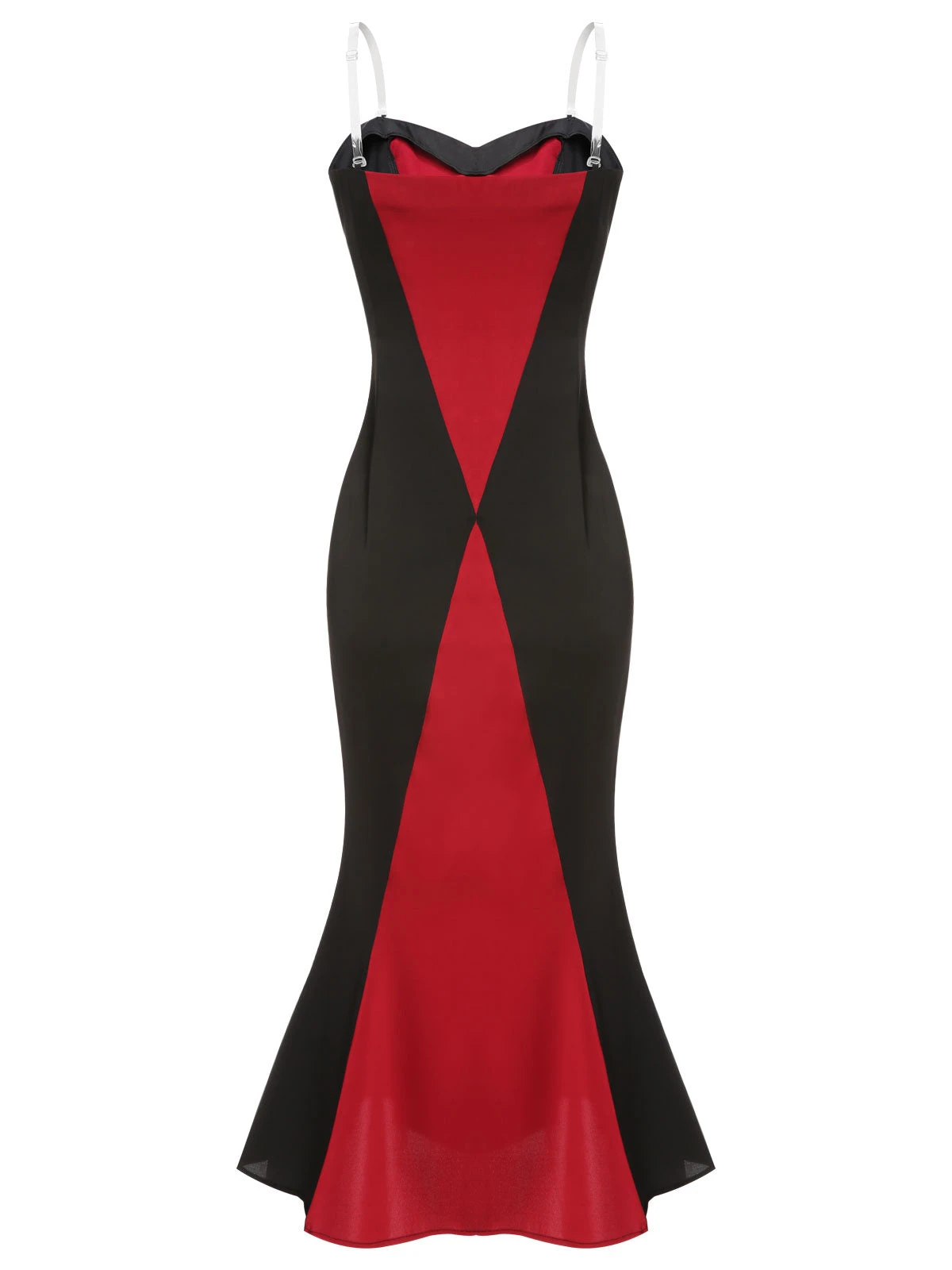 Black & Red 1930s Halloween Fishtail Strap Dress 4 Black & Red 1930s Halloween Fishtail Strap Dress - Image 4