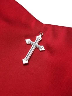 Black & Red 1930s Halloween Fishtail Strap Dress 11 Black & Red 1930s Halloween Fishtail Strap Dress -Candi Clothing Shop SCHL001038 4