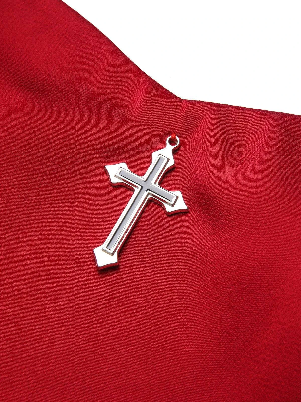 Black & Red 1930s Halloween Fishtail Strap Dress 5 Black & Red 1930s Halloween Fishtail Strap Dress - Image 5