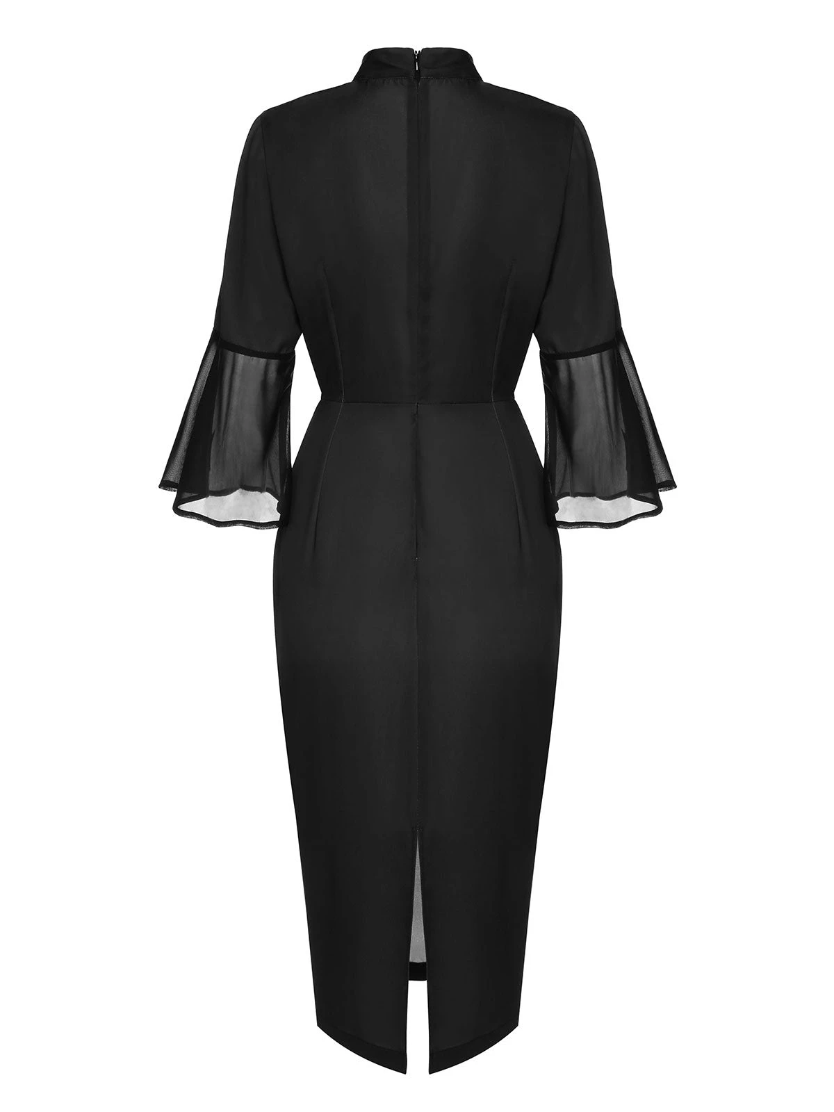 Black 1960s Halloween Spider Net Bell Pencil Dress 4 Black 1960s Halloween Spider Net Bell Pencil Dress - Image 4