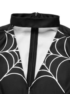 Black 1960s Halloween Spider Net Bell Pencil Dress 11 Black 1960s Halloween Spider Net Bell Pencil Dress -Candi Clothing Shop SCHL001044 4