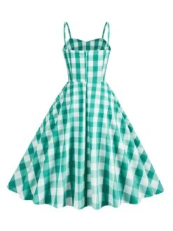 1950s Plaid Strap Swing Dress 17 1950s Plaid Strap Swing Dress -Candi Clothing Shop SCHL001478 G 2