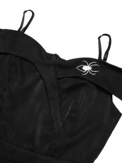 Black 1950s Halloween Off-Shoulder Spider Web Dress 16 Black 1950s Halloween Off-Shoulder Spider Web Dress -Candi Clothing Shop SCHL001594 7