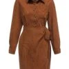 Brown 1960s Corduroy Pencil Dress