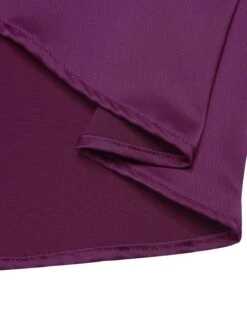 Dark Purple 1950s Lace Patchwork V-Neck Dress 13 Dark Purple 1950s Lace Patchwork V-Neck Dress -Candi Clothing Shop SCHL001840 4