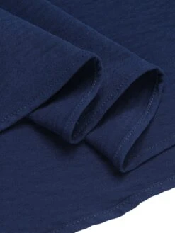 Dark Blue 1930s Square Neck Button Puff Dress -Candi Clothing Shop SCHL002068 6