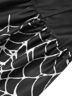 Black 1950s Halloween Bat Mesh Sleeved Dress -Candi Clothing Shop SCHL002086 6