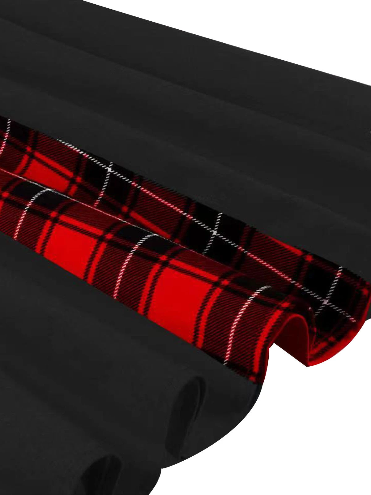 Red & Black 1950s Plaid V-Neck Dress 6 Red & Black 1950s Plaid V-Neck Dress - Image 6