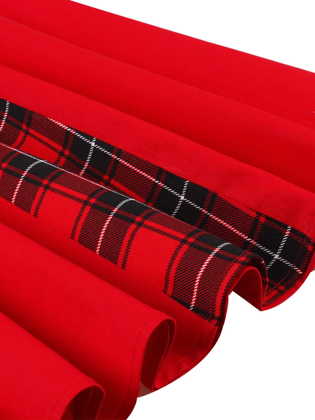 Red & Black 1950s Plaid V-Neck Dress 11 Red & Black 1950s Plaid V-Neck Dress - Image 11