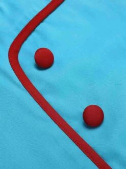 Royal Blue & Red 1960s Button Pencil Dress 12 Royal Blue & Red 1960s Button Pencil Dress -Candi Clothing Shop SCHL002187 5