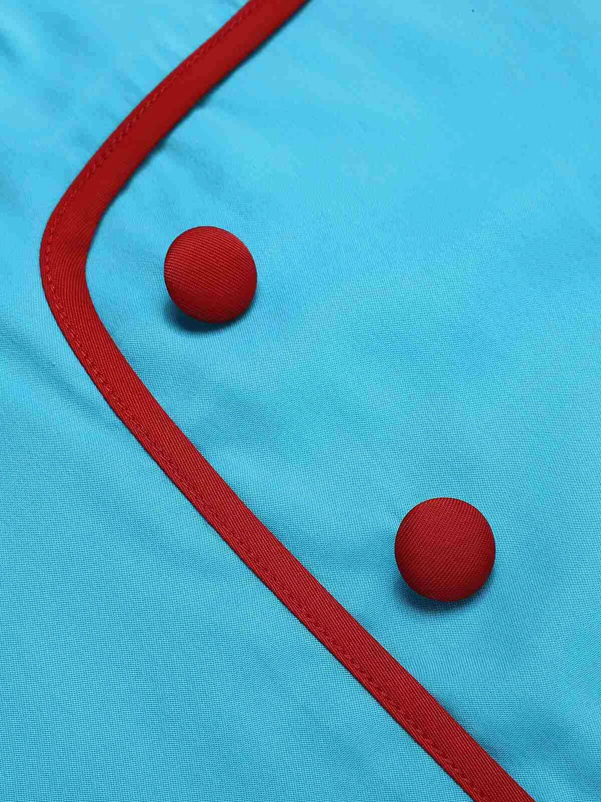 Royal Blue & Red 1960s Button Pencil Dress 6 Royal Blue & Red 1960s Button Pencil Dress - Image 6