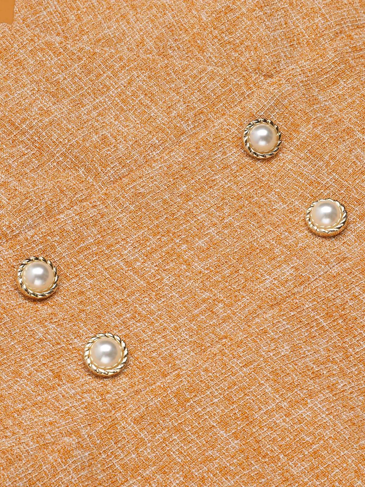 2PCS 1960s Orange Blouse & Tweed Mini Dress 6 2PCS 1960s Orange Blouse & Tweed Mini Dress - Image 6