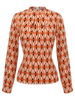 2PCS 1960s Orange Blouse & Tweed Mini Dress 17 2PCS 1960s Orange Blouse & Tweed Mini Dress -Candi Clothing Shop SCHL002241 8