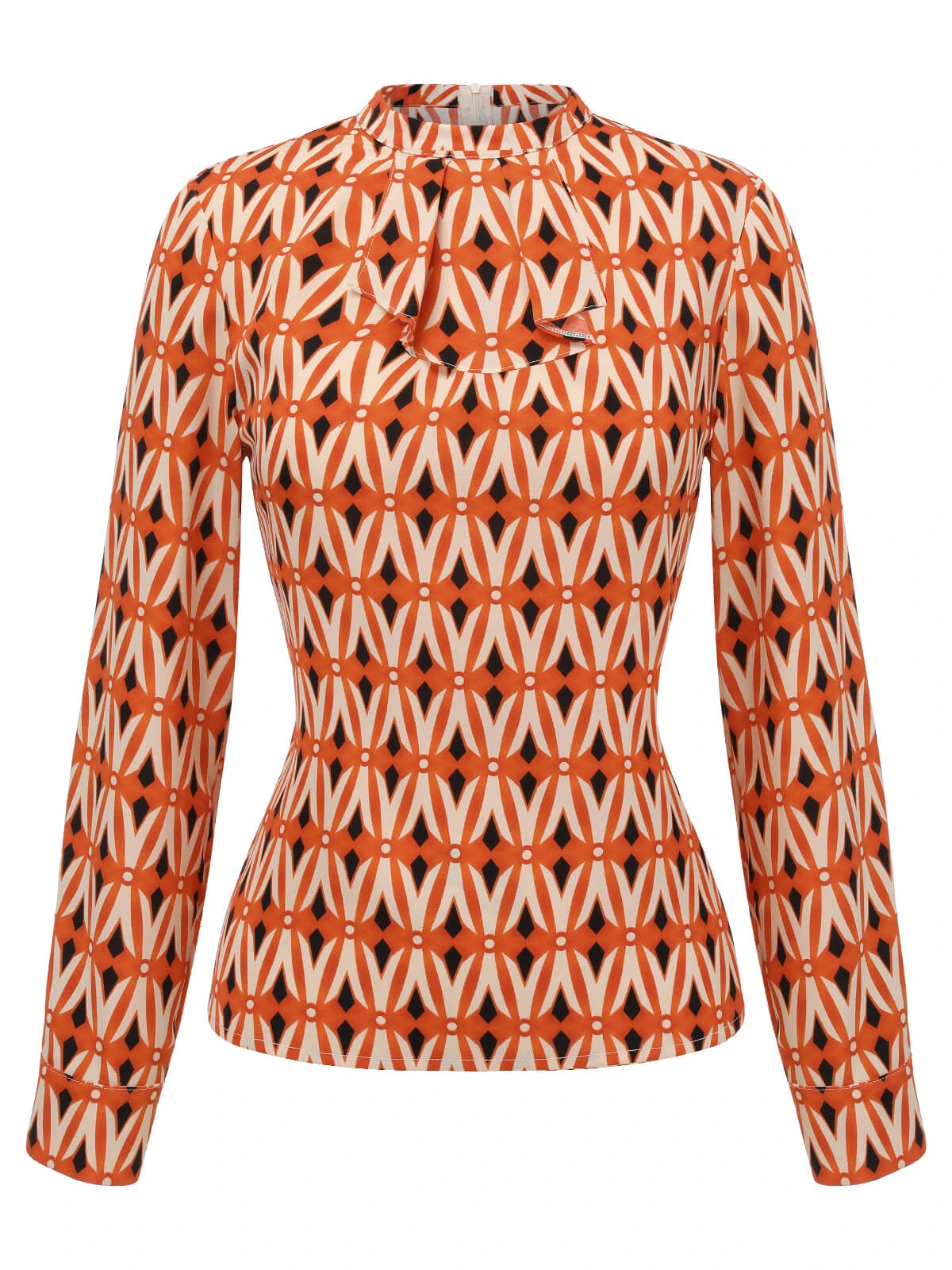 2PCS 1960s Orange Blouse & Tweed Mini Dress 8 2PCS 1960s Orange Blouse & Tweed Mini Dress - Image 8