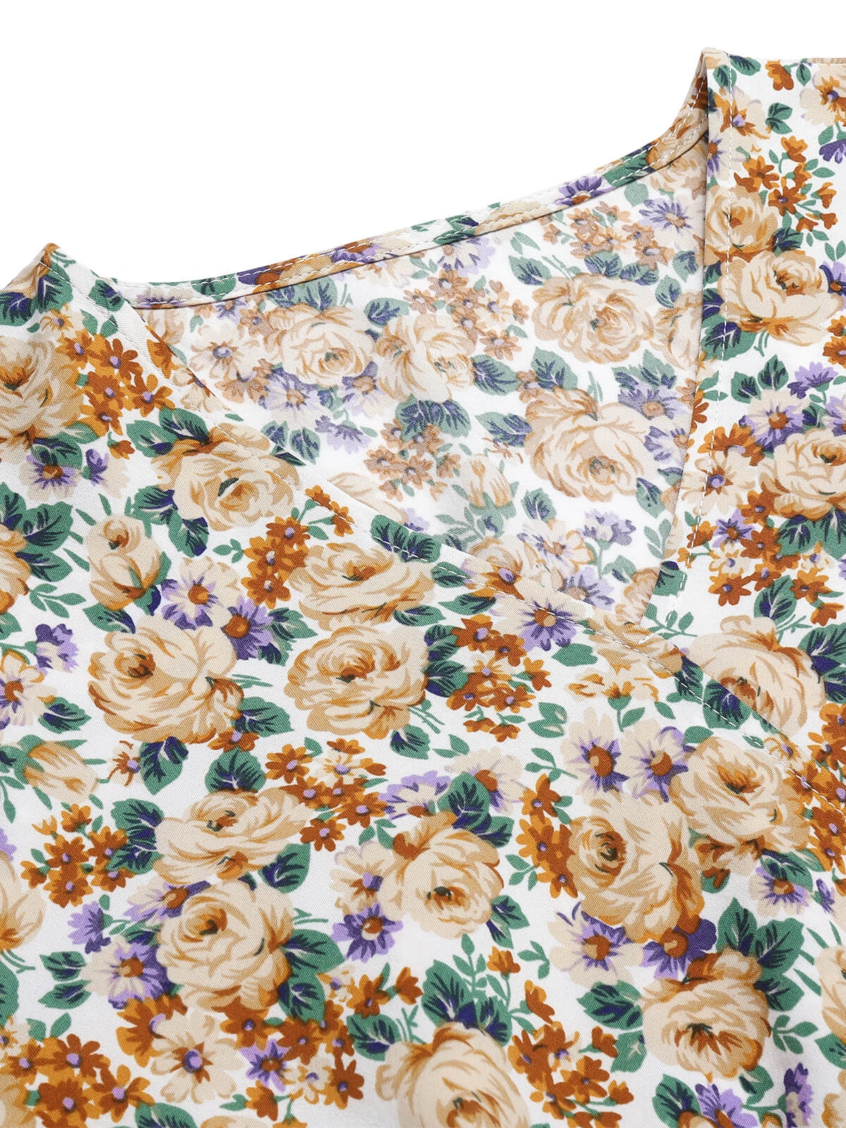 1960s Floral Flared Long Sleeve Dress With Belt 5 1960s Floral Flared Long Sleeve Dress With Belt - Image 5