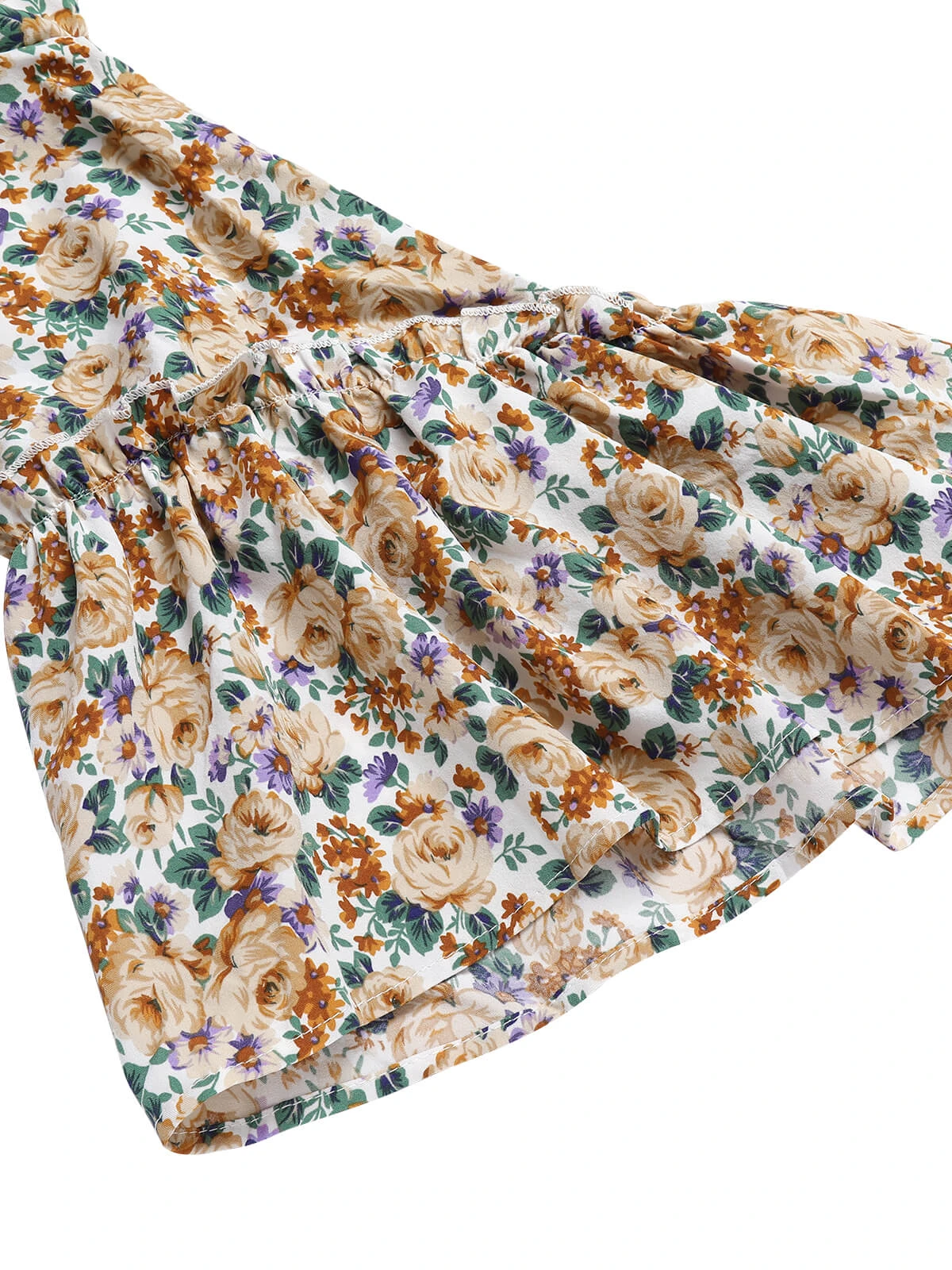 1960s Floral Flared Long Sleeve Dress With Belt 6 1960s Floral Flared Long Sleeve Dress With Belt - Image 6