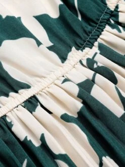 Green 1940s Floral Pleated Belt Dress 11 Green 1940s Floral Pleated Belt Dress -Candi Clothing Shop SCHL002326 4