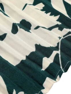 Green 1940s Floral Pleated Belt Dress 13 Green 1940s Floral Pleated Belt Dress -Candi Clothing Shop SCHL002326 6