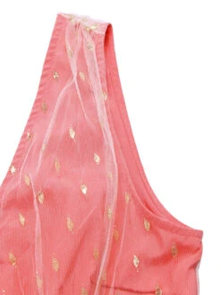 Coral Pink 1950s V-Neck Sequin Dress -Candi Clothing Shop SCHL002377 6