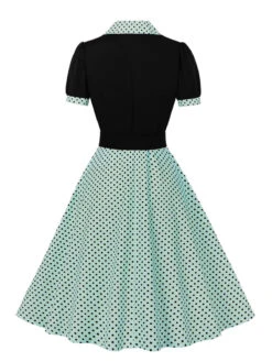 [Plus Size] 1950s Color Block Polka Dots Lapel Dress -Candi Clothing Shop SCHL002503 LAG 2 f4675b1d 83c8 4327 8163 f09ca05f42e9
