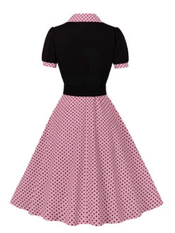 [Plus Size] 1950s Color Block Polka Dots Lapel Dress -Candi Clothing Shop SCHL002503 P 2 54e9446b 916f 4556 a904 26f3e88bab45