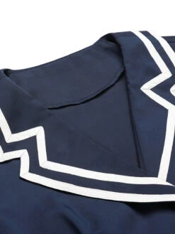 Dark Blue 1950s Sailor Style Double Breasted Dress 11 Dark Blue 1950s Sailor Style Double Breasted Dress -Candi Clothing Shop SCHL002511 5