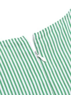 Mint Green 1950s Striped V-Neck Dress -Candi Clothing Shop SCHL002517 5