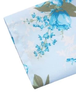 Sky Blue 1960s Floral Belted Pencil Dress 11 Sky Blue 1960s Floral Belted Pencil Dress -Candi Clothing Shop SCHL002633 4 compressed