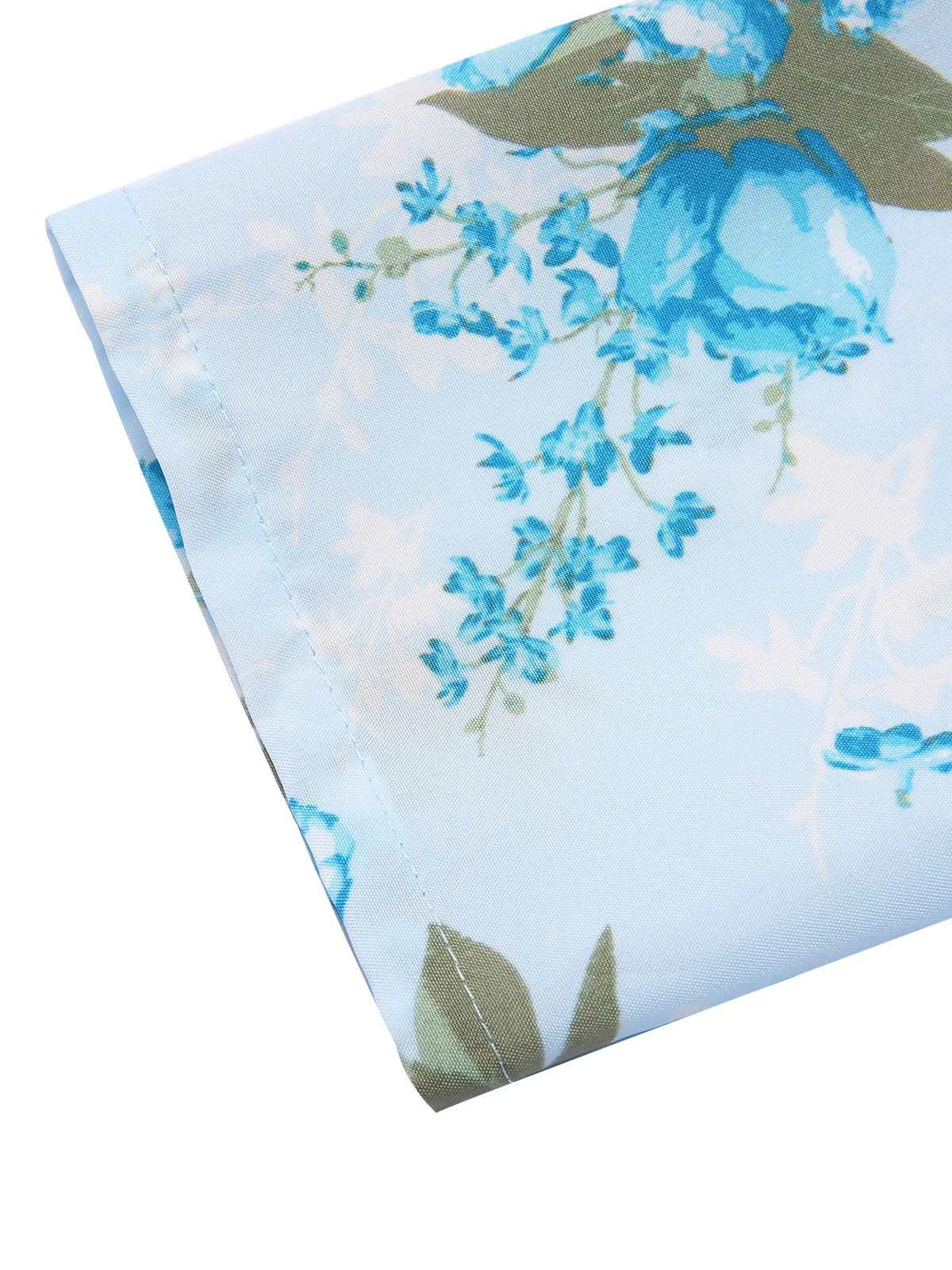 Sky Blue 1960s Floral Belted Pencil Dress 5 Sky Blue 1960s Floral Belted Pencil Dress - Image 5