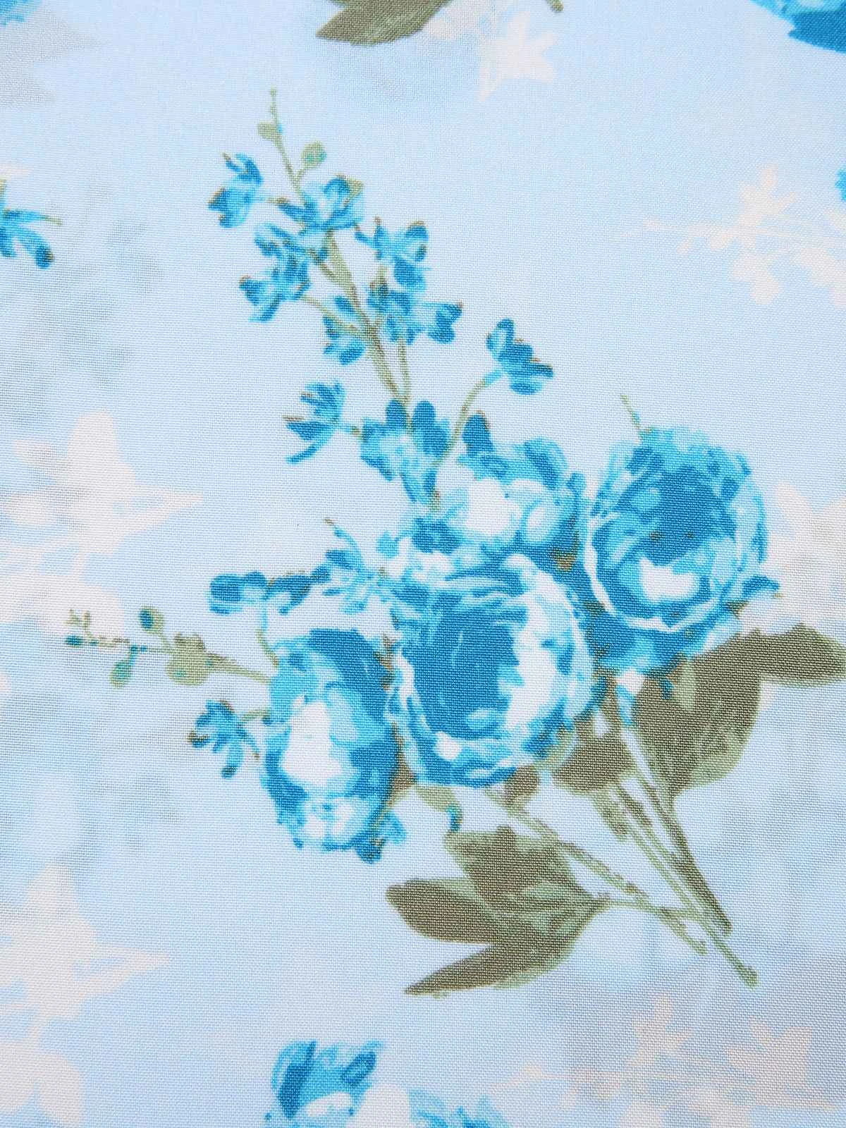 2PCS Sky Blue 1960s Lapel Coat & Floral Pencil Dress 9 2PCS Sky Blue 1960s Lapel Coat & Floral Pencil Dress - Image 9