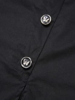 Black 1960s Lace Trim Neckline Pencil Dress 12 Black 1960s Lace Trim Neckline Pencil Dress -Candi Clothing Shop SCHL002644 5