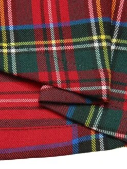 Green&Red 1950s Square Neck Plaids Long Sleeve Dress -Candi Clothing Shop SCHL002648 6 compressed