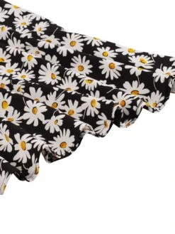 [Plus Size] Black 1950s Spaghetti Strap Daisy Dress -Candi Clothing Shop SCHL002659 4 compressed