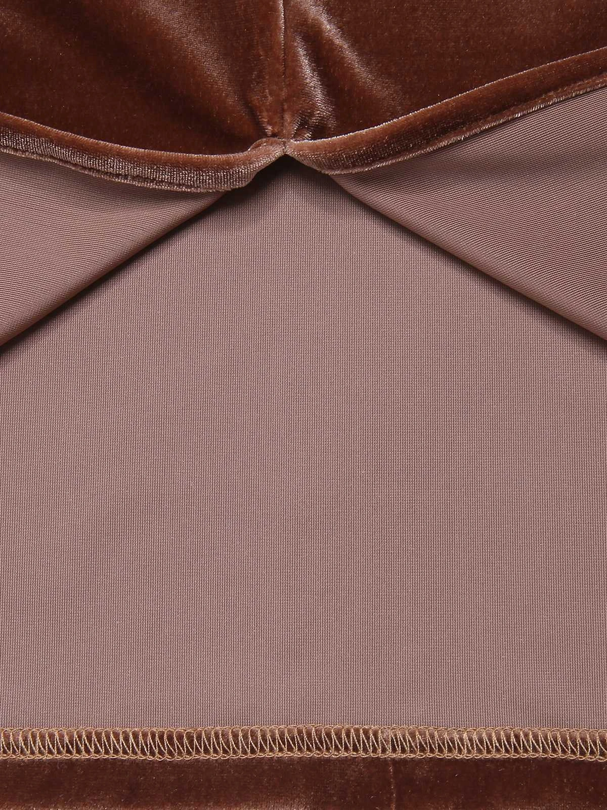 Dark Brown 1960s Puff Sleeve Velvet Belted Dress 6 Dark Brown 1960s Puff Sleeve Velvet Belted Dress - Image 6