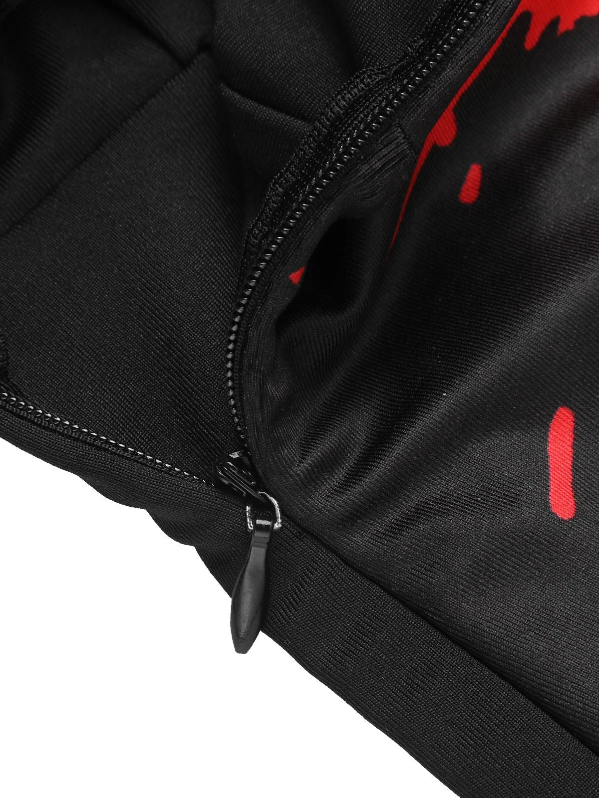 Black 1930s V-Neck Blood Handprint Fishtail Dress 7 Black 1930s V-Neck Blood Handprint Fishtail Dress - Image 7