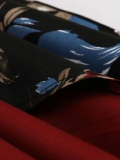 Deep Red 1950s Rose Strap Patchwork Dress -Candi Clothing Shop SCHL002830 DER 6