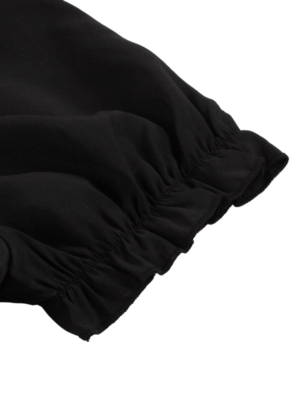 1950s Solid Smocked Waist Off-Shoulder Dress 15 1950s Solid Smocked Waist Off-Shoulder Dress - Image 15